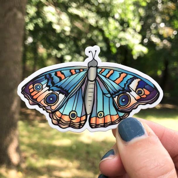 Butterfly Blues Sticker for wholesale by Roam Wild Designs