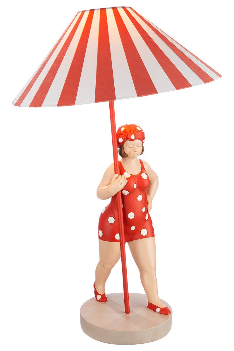 Gilde Handwerk Macrander GmbH & Co. KG - Wholesale Accent/Desk Lamp - Poly lamp “Becky” red/white