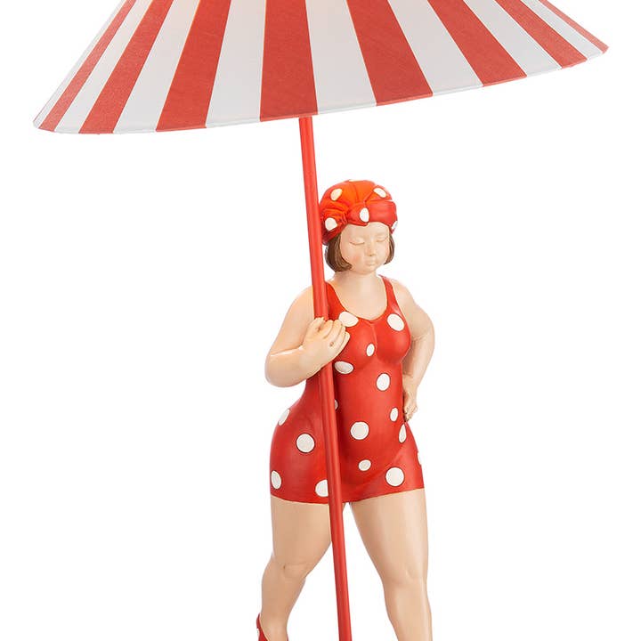 Gilde Handwerk Macrander GmbH & Co. KG - Wholesale Accent/Desk Lamp - Poly lamp “Becky” red/white0