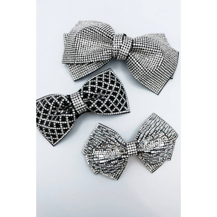 Mini Momo - Wholesale Hair Clip - Women's - Cute Bow Hair Clip Pin for Women and Girls - Rhinestone