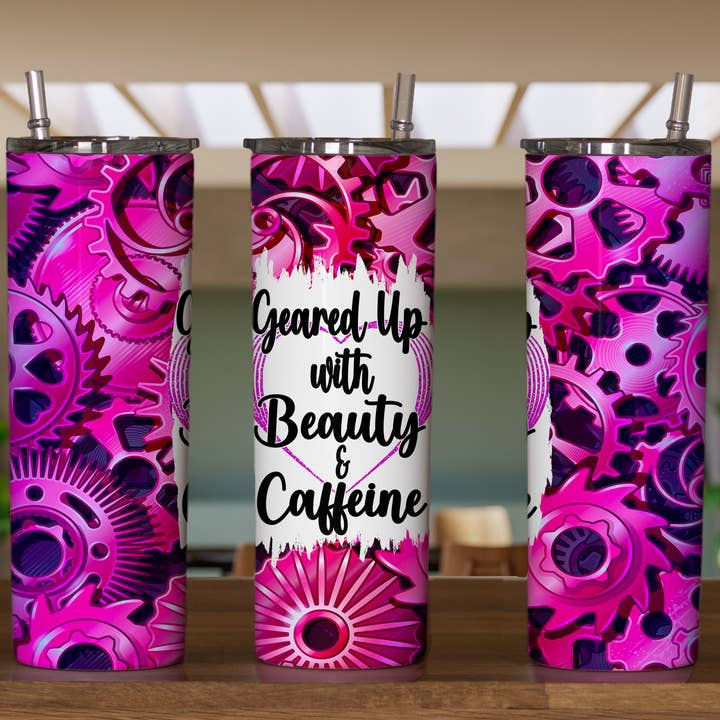 Geared Up Beauty Caffeine for wholesale by Triple D's Tumblers n More