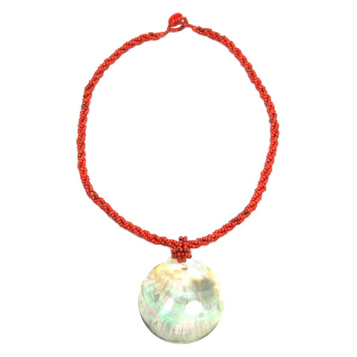 MOP shell Grey necklace seed bead antique Coral for wholesale by Erik & Mike