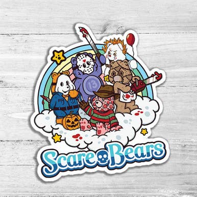 Scare Bears Die Cut Sticker for wholesale by Trendy Transfers