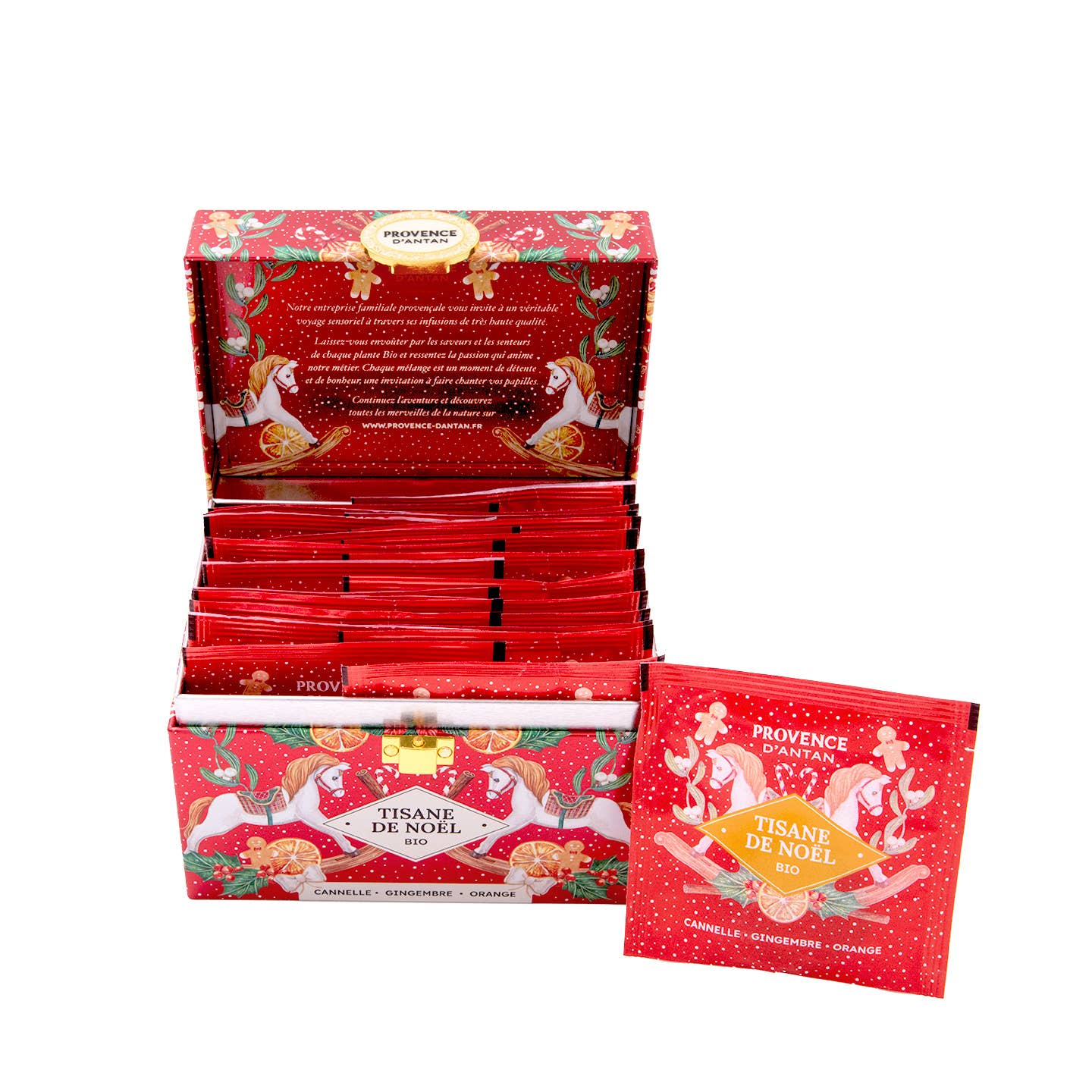PROVENCE D'ANTAN - Wholesale Health/Detox Tea - Metal Box Christmas Herbal Tea Orange & Cinnamon Organic* 20 bags2