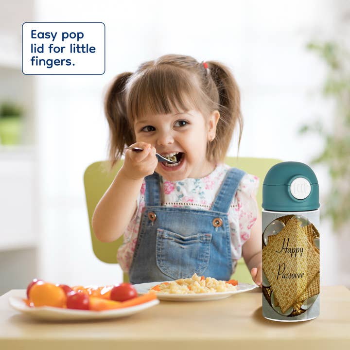 3dRose - Wholesale Water Bottle - 3dRose, Image of Happy Passover On Matzoh And Seder Plate, Kids Water Bottle7