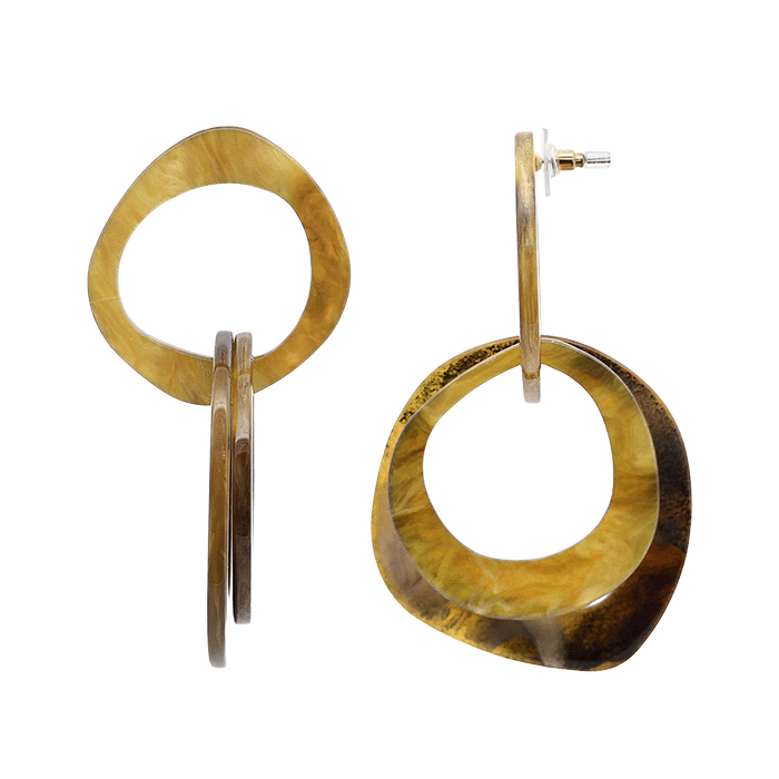 AMORINO SRL - Wholesale Dangle Earrings - ACRYLIC HOOP DANGLE EARRINGS - FT2456A4842