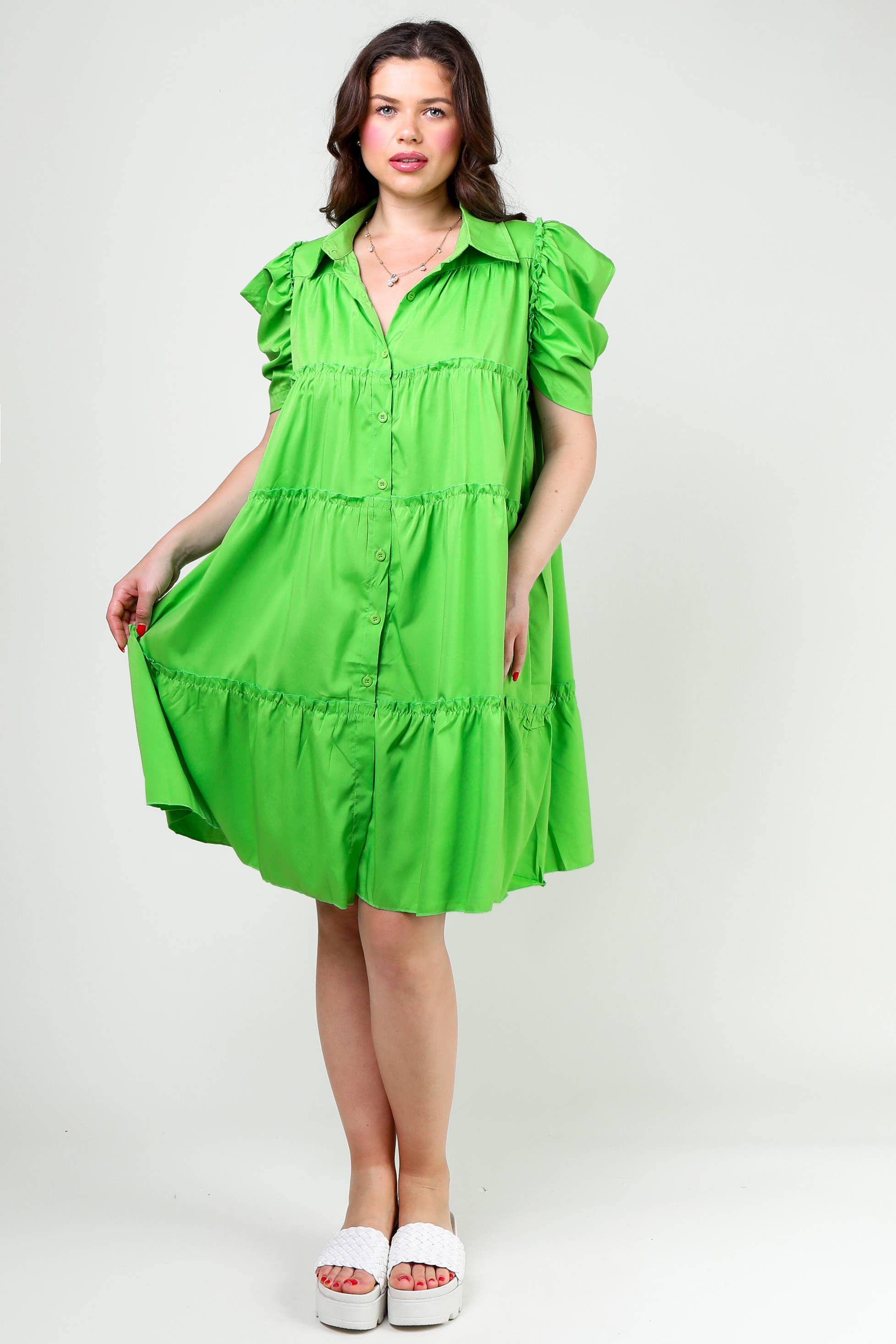 Flarix - Wholesale Dress - Women's - puff sleeve bobydoll mini dress5