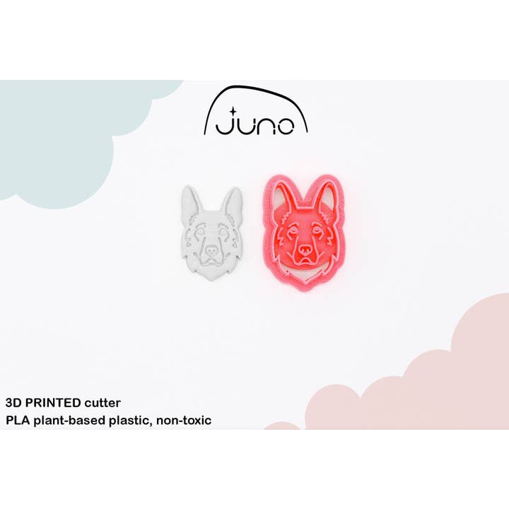Juno 3D - Wholesale Cookie Cutter - German Shepherd Husky Dog Polymer Clay Cookie Cutter