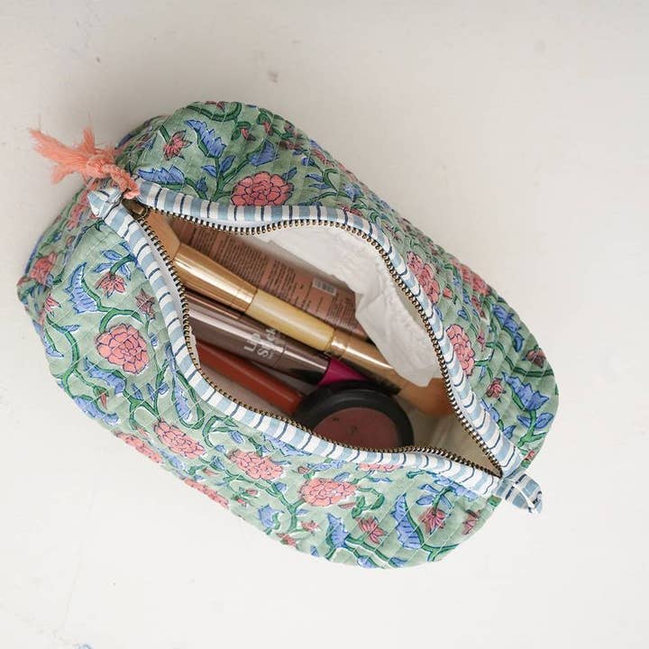 RIHLA - Wholesale Makeup/Cosmetic Bag - Block Print Quilted Makeup Bag2