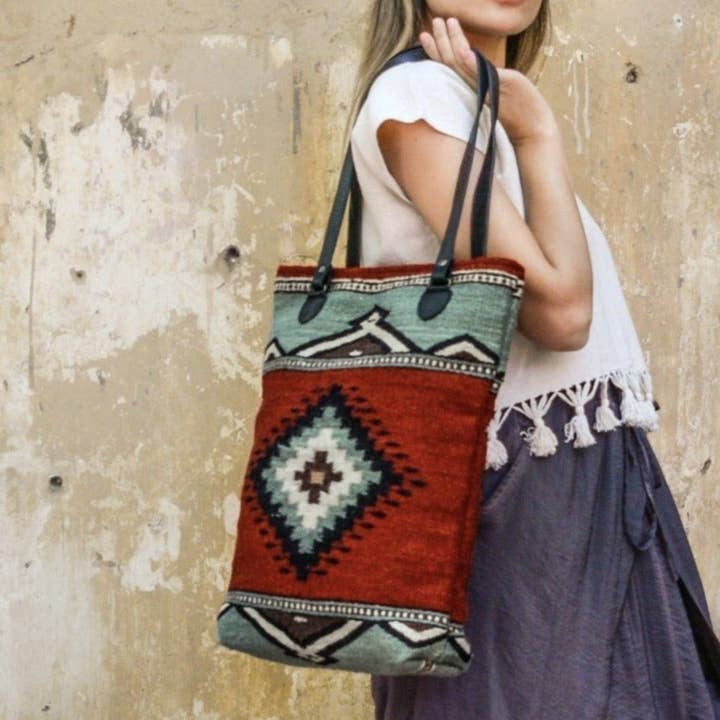 AMASOUK - Wholesale Tote Bag - Women's - Adobe + Azul Bucket Tote