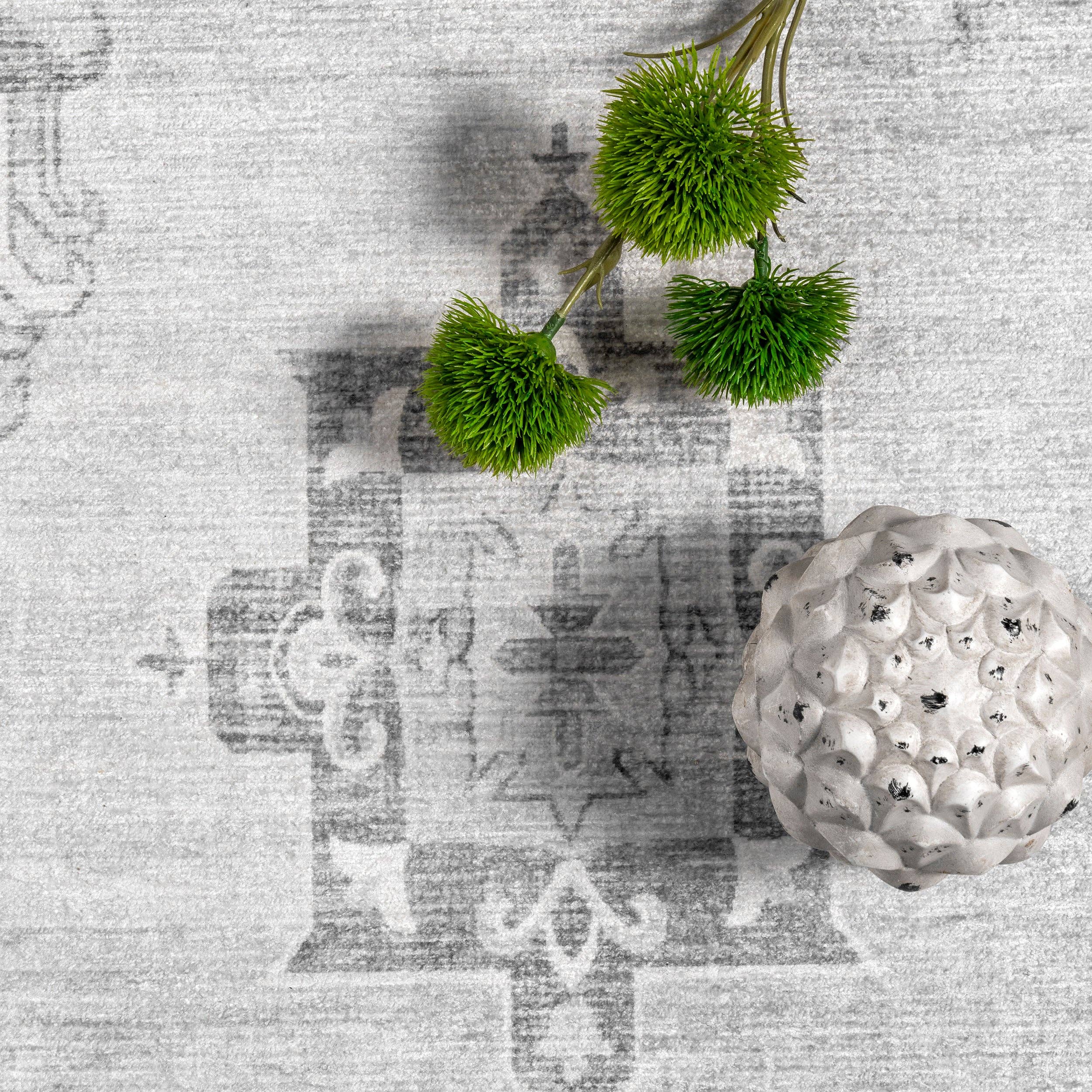 Beige Krystin Distressed Machine Washable Area Rug for wholesale on Faire16