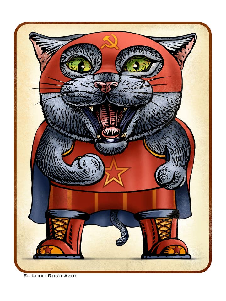 El Loco Ruso Azul 8 x 10" print for wholesale by ChetArt