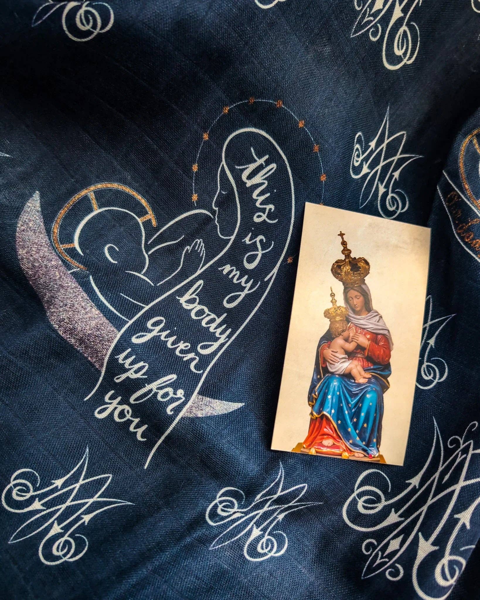 worthy of Agape - Wholesale Swaddle - Baby - Our Lady of La Leche Swaddle and Scarf2