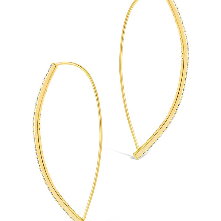 Sterling Forever - Wholesale Hoop Earrings - Isolde CZ Bar Threader Hoop Earring6