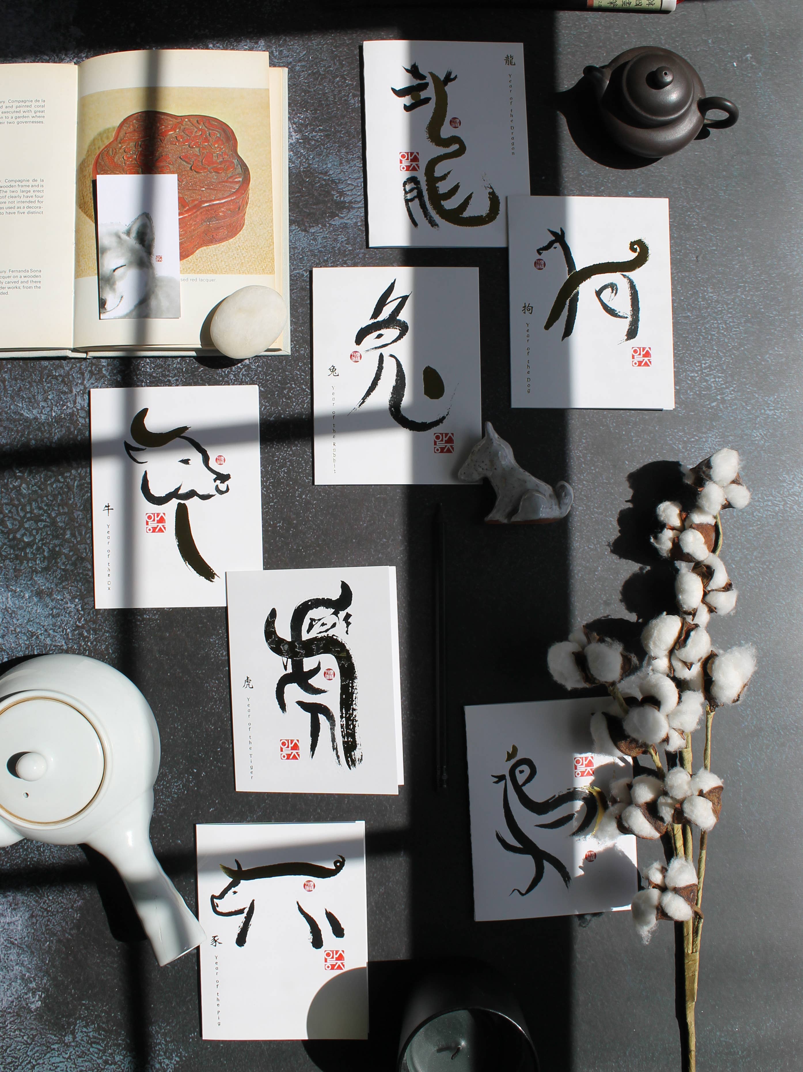 RICE&INK - Wholesale Birthday Card - Year of Tiger Zodiac Gold-foil Card | Sumi Birthday New Year1