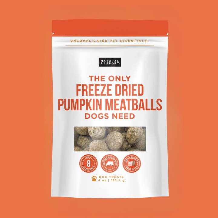 The Only Freeze Dried Pumpkin Meatballs Dogs Need for wholesale by Natural Rapport