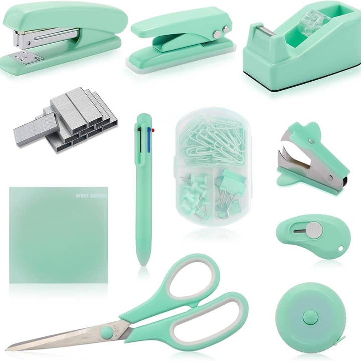 VIGOR - Vendita all'ingrosso Set da scrivania - Kit di accessori da scrivania Simpatico set di forniture per ufficio Cucitrice da tavolo