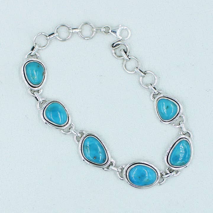 Silvex Jewelry - Wholesale Link & Chain Bracelet - Mexican Turquoise Sterling Silver Bracelets0