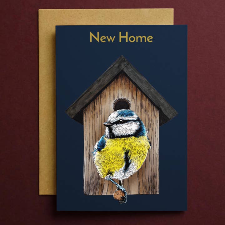 Blue Tit New Home Card * Housewarming Card * Moving Card for wholesale by Some Ink Nice