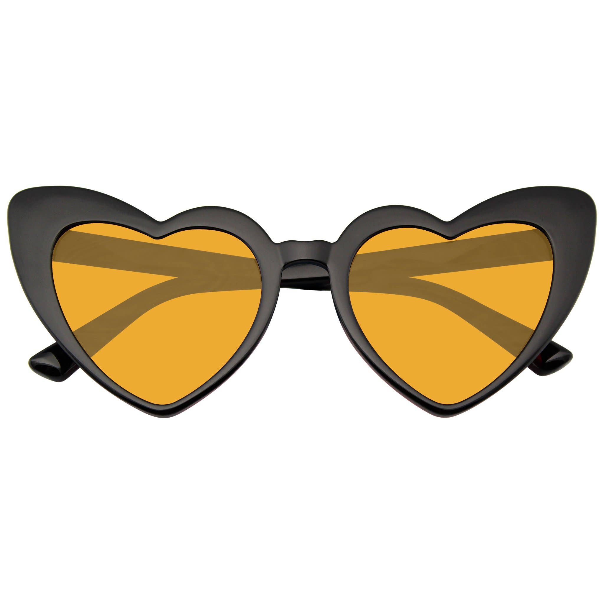 Emblem Eyewear - Wholesale Zonnebril - Dames - Zonnebril met kattenoog in hartvorm, retro festivalstijl met gekleurde glazen, zwart8