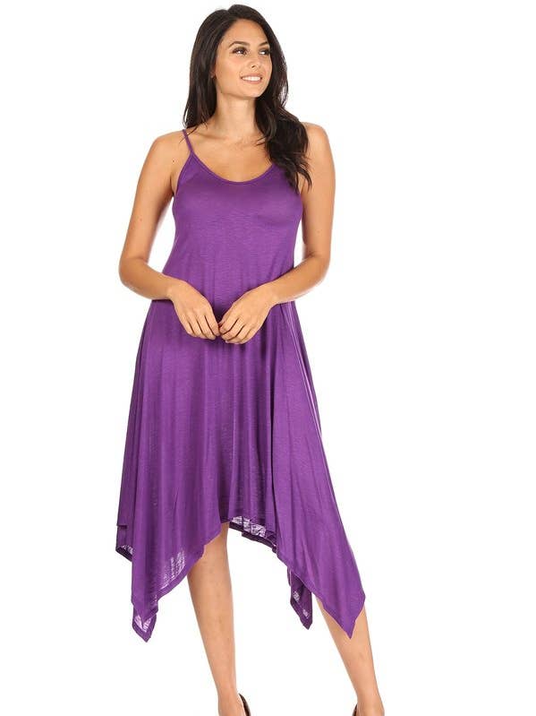 Midi dress with a v-neckline spaghetti straps for wholesale by Lady Curvaceous