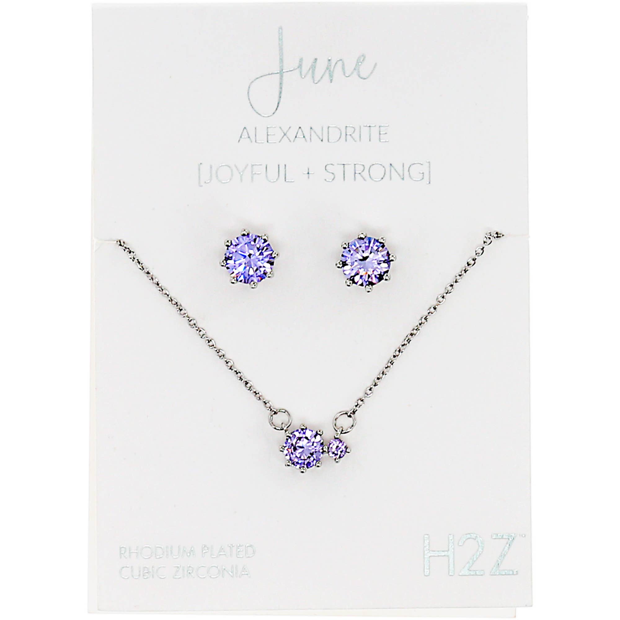 Pavilion - Vente Parures de bijoux - June Alexandrite - Coffret cadeau de bijoux en forme de pierre de naissance de 16,5 à 18,5 pouces0