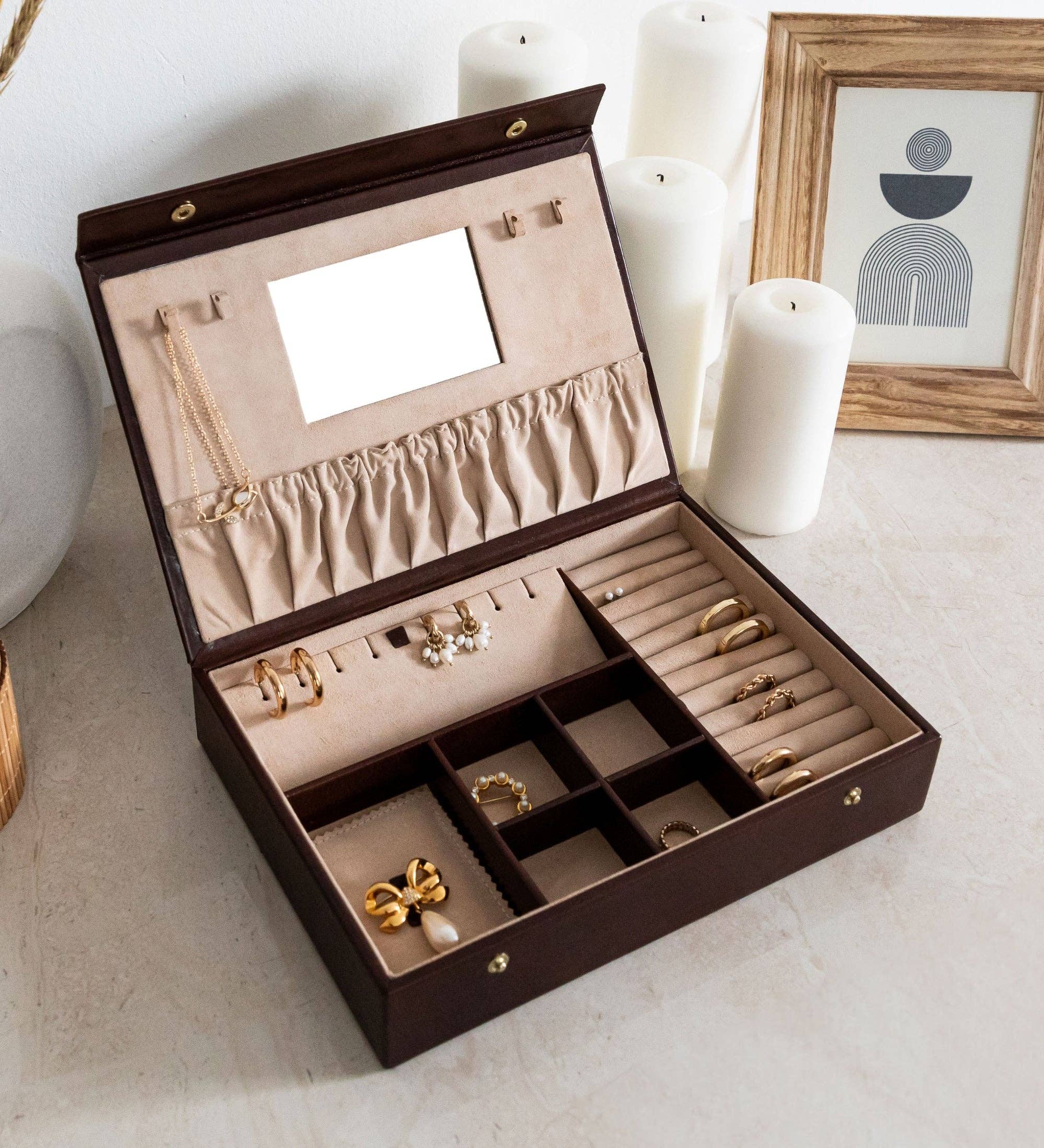 Time Resistance - Wholesale Jewelry Box/Organizer - Womens Leather Jewelry Box Accessory Box - The Line of Beauty11