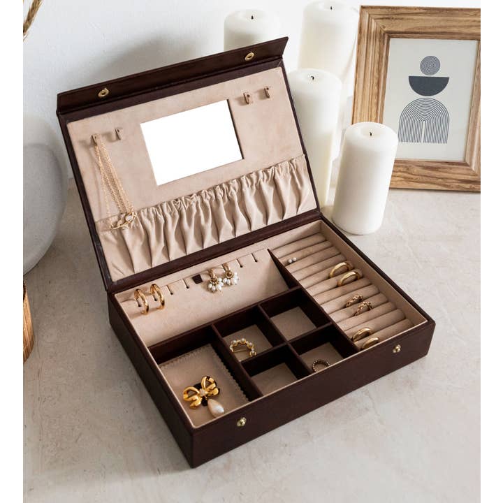 Time Resistance - Wholesale Jewelry Box/Organizer - Womens Leather Jewelry Box Accessory Box - The Line of Beauty11