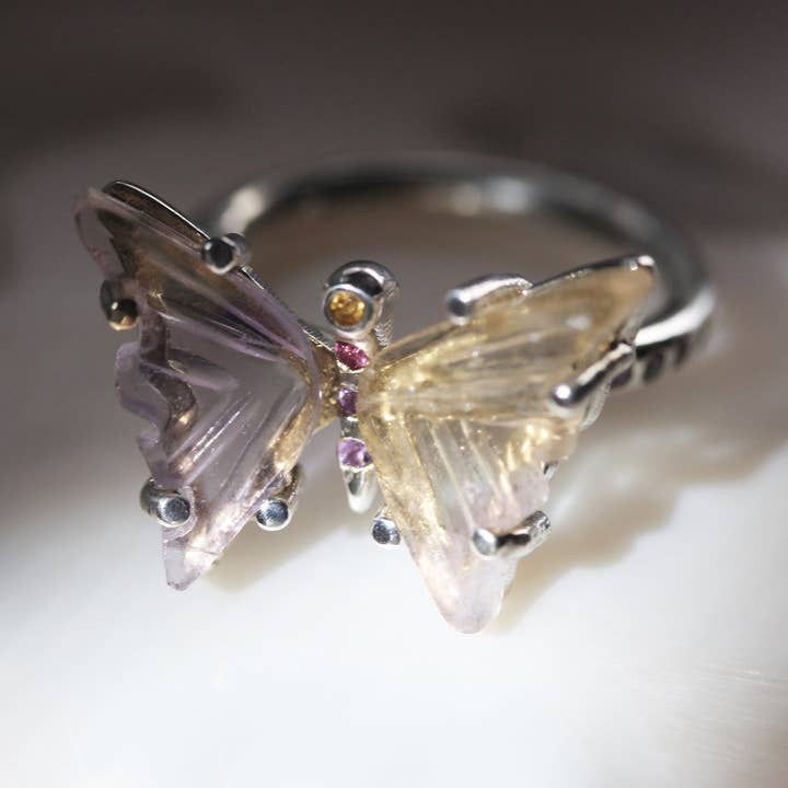 Ametrin Schmetterlingsring für den Großhandel von Kimiya Designs