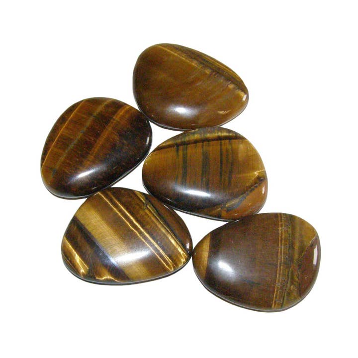 Tigers Eye Thumb Stones for wholesale by Crystal Magick Wholesale Ltd