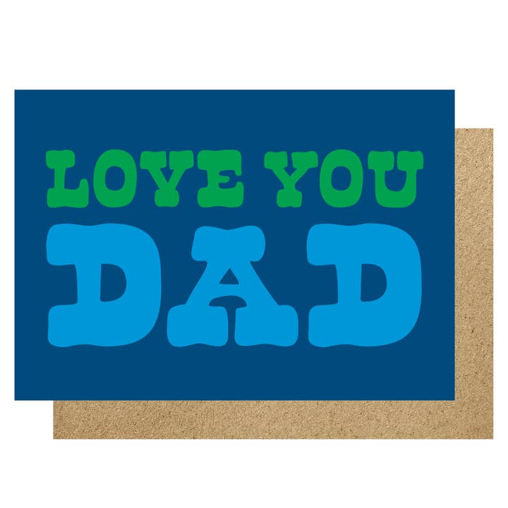 Love you Dad card for wholesale by Lucky Ink