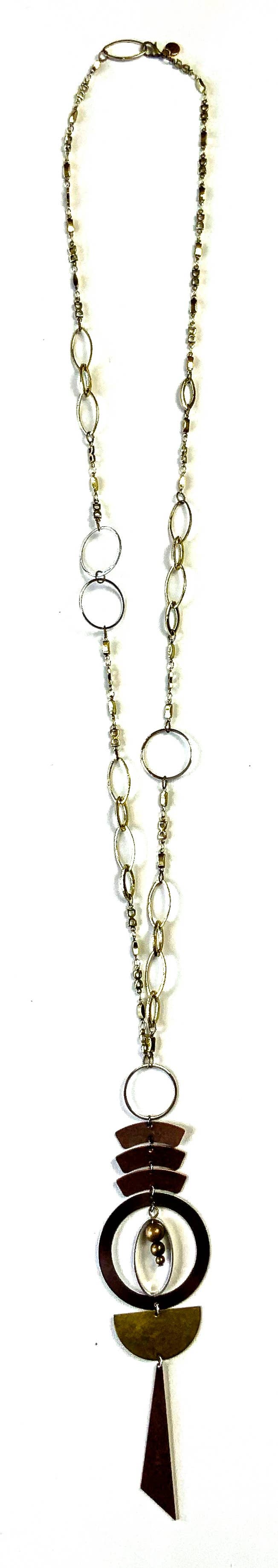 Lost & Found Trading - Wholesale Pendant/Charm Necklace - Oval Links & Mixed Chain Necklace with Pendant0