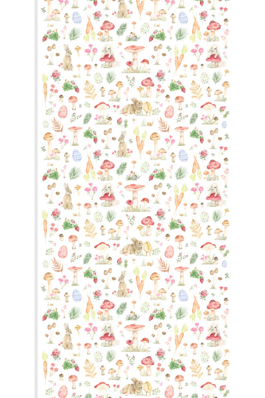 Stephanie Tara Stationery – Engroshandel Engangsbordløber – bordløber -akvarel påske kaniner og svampe print2