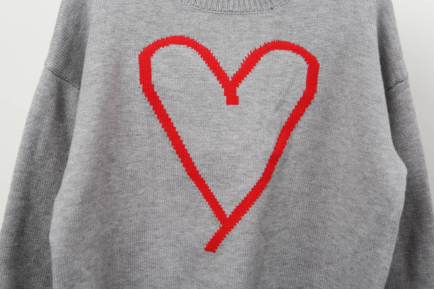 Hope & Sunshine - Wholesale Knit Sweater - Women's - Valentine's Heart Pullover Sweater58