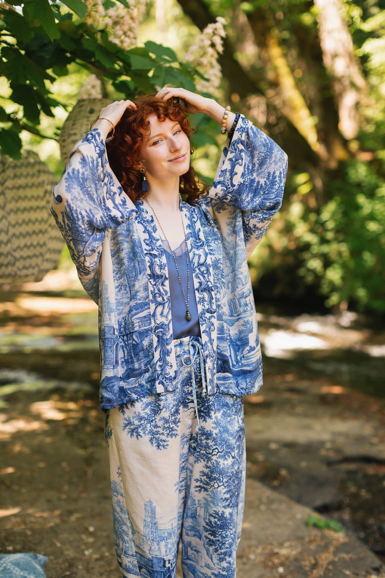 Market of Stars (USA) - Wholesale Kimono - Women's - Let The Light In Pixie Duster Cropped Kimono w/ Delft Print13