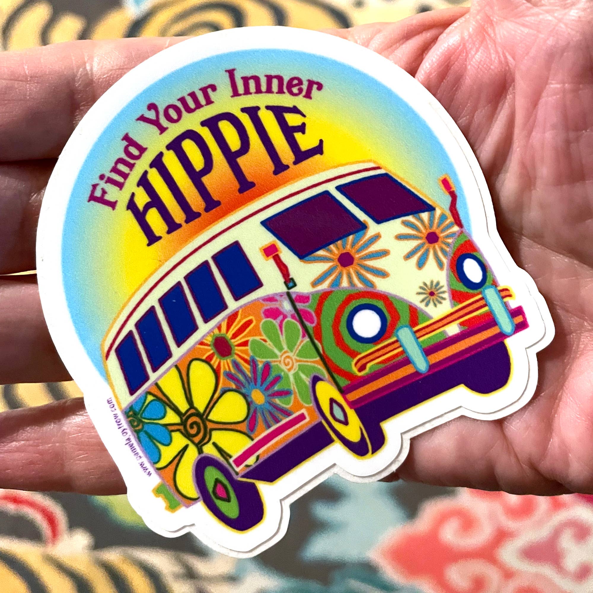 The Art of Pamela Joy Trow - Vente Autocollant - Sticker Hippie qui est en vous2