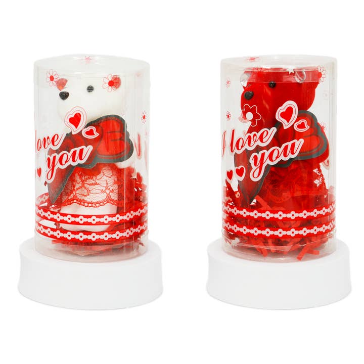 Cap Zone - Wholesale Decorative Tabletop Object - I Love You Foam Bear Gift Barrel Box