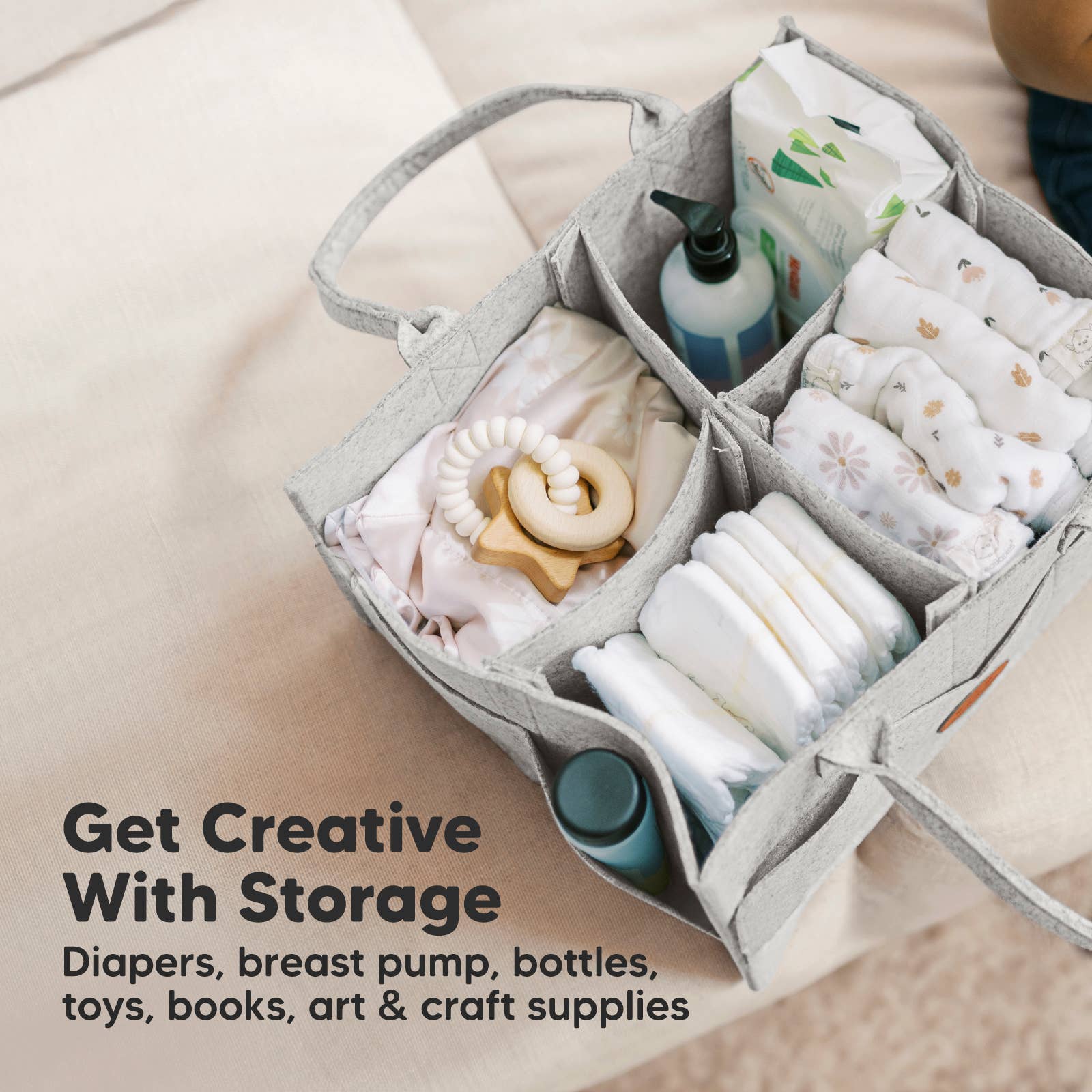 Classic Gray Original Baby Diaper Caddy Organizer for Nursery, Storage for wholesale on Faire6