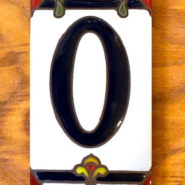 Talavera: White Individual 3x6 House Number Tiles and End Caps for wholesale by Carly Quinn Designs