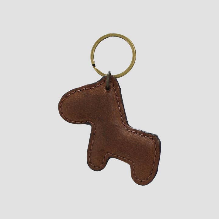 REMOVED BRAND – wholesale Keychain – Unisex – Keyring Horse Shaped In Leather Brown1