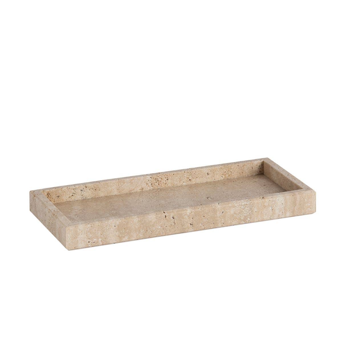 Andrea House - Vendita all'ingrosso Vassoi decorativi - Vassoio rettangolare in marmo travertino1