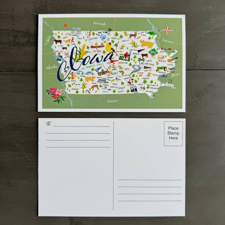 Galleyware - Wholesale Postcard - Iowa 4" x 6" Postcard