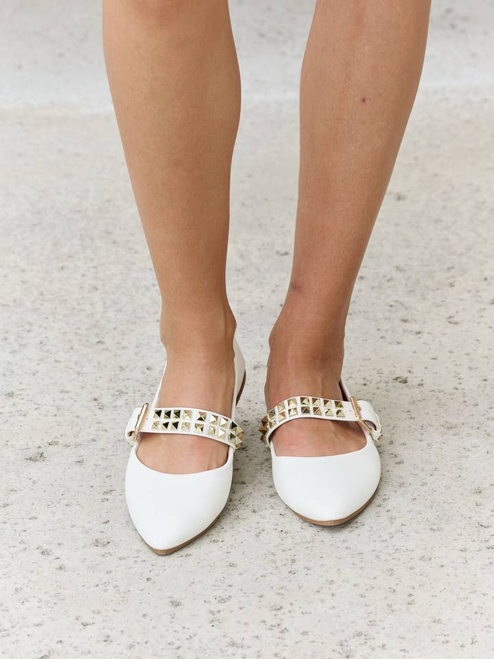 Forever Link Pointed Toe Studded Ballet Flats for wholesale by Beyond Apparel