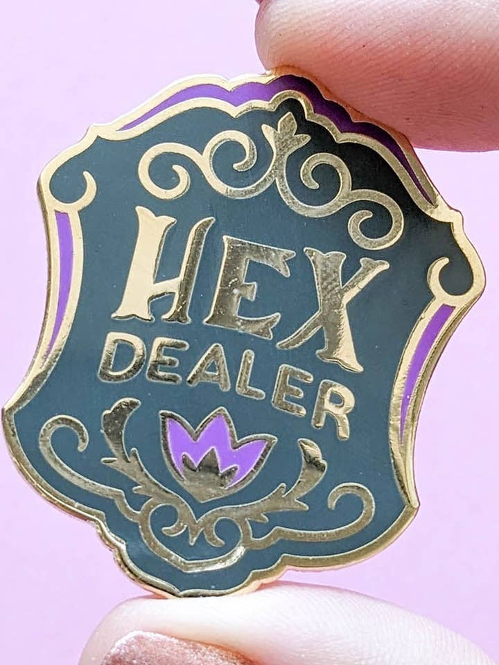 Hex Dealer Pin for wholesale by Rainbow Space Unicorn