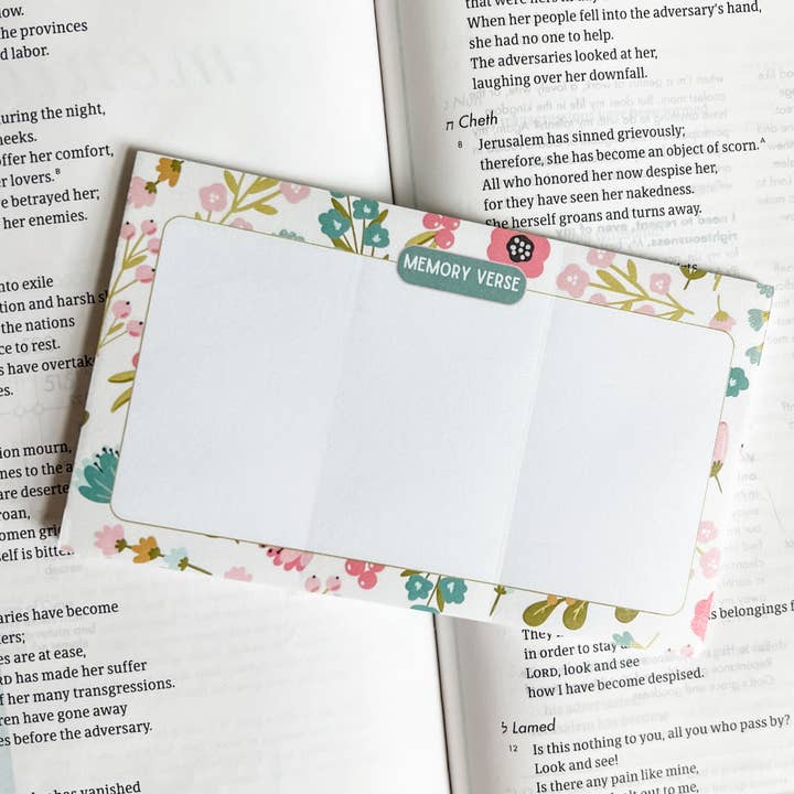 Saving Grace Print Shop - Wholesale Sticky Notes - Floral Memory Verse Sticky Notes