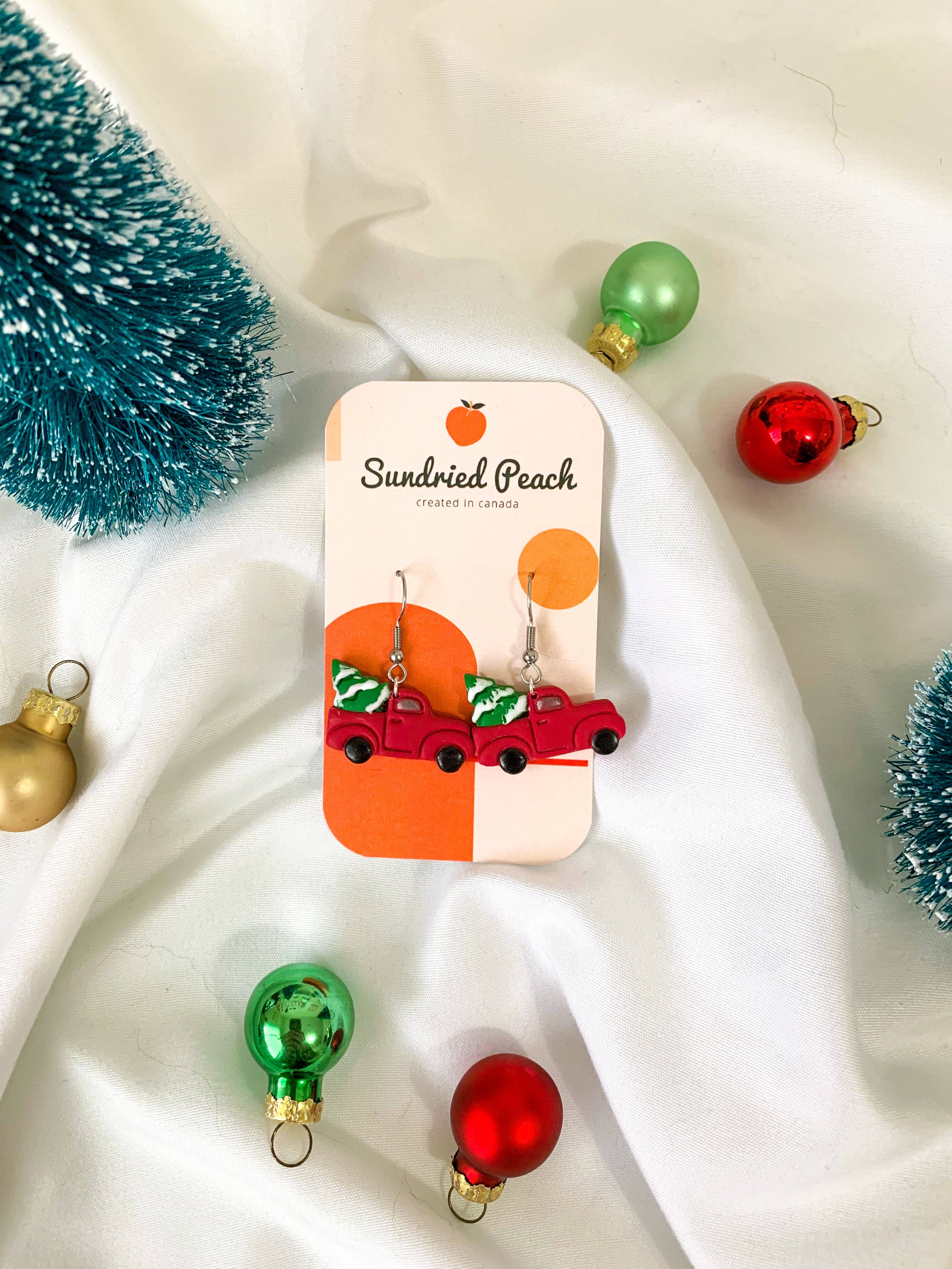 Sundried Peach - Wholesale Dangle Earrings - Christmas Tree Truck0