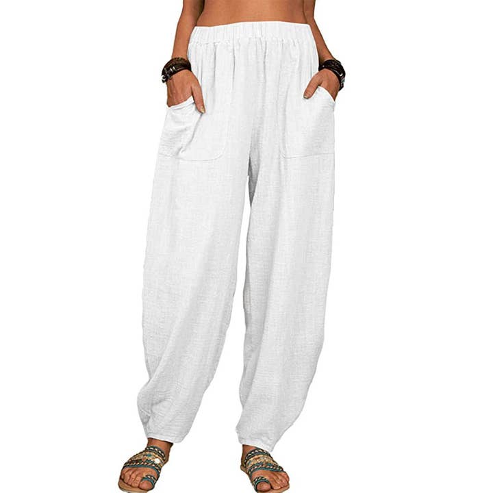 HIDDENBRAND - Wholesale Pants - Women's - Leisure cotton blend drawstring harlan pants16