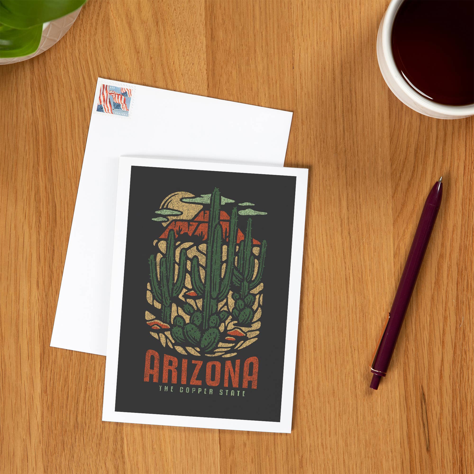 Lantern Press – wholesale Everyday greeting card – GREETING CARD Arizona, Distress Vector Shapes1