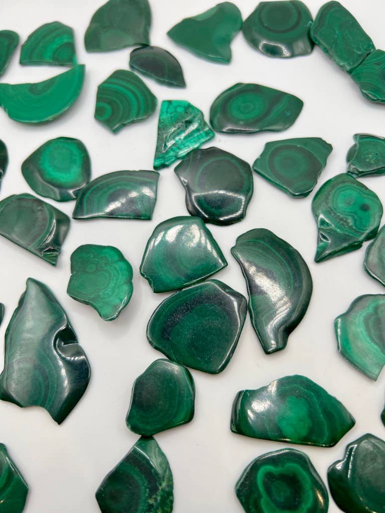 Oils and Auras - Wholesale Crystal Grid - Malachite Slab - Mini Polished Malachite Plate2