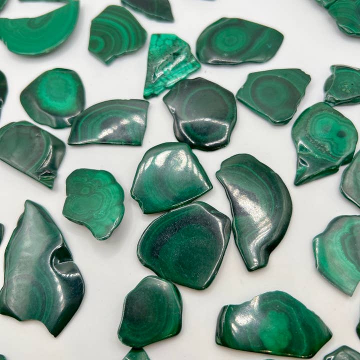 Oils and Auras - Wholesale Crystal Grid - Malachite Slab - Mini Polished Malachite Plate2